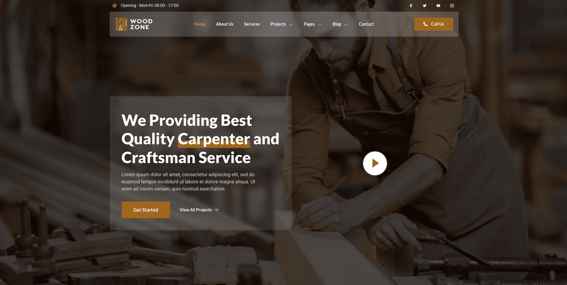 Carpentry contractor website example El Paso
