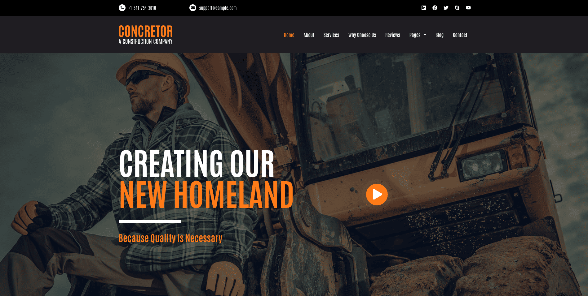 General contractor website example San Antonio