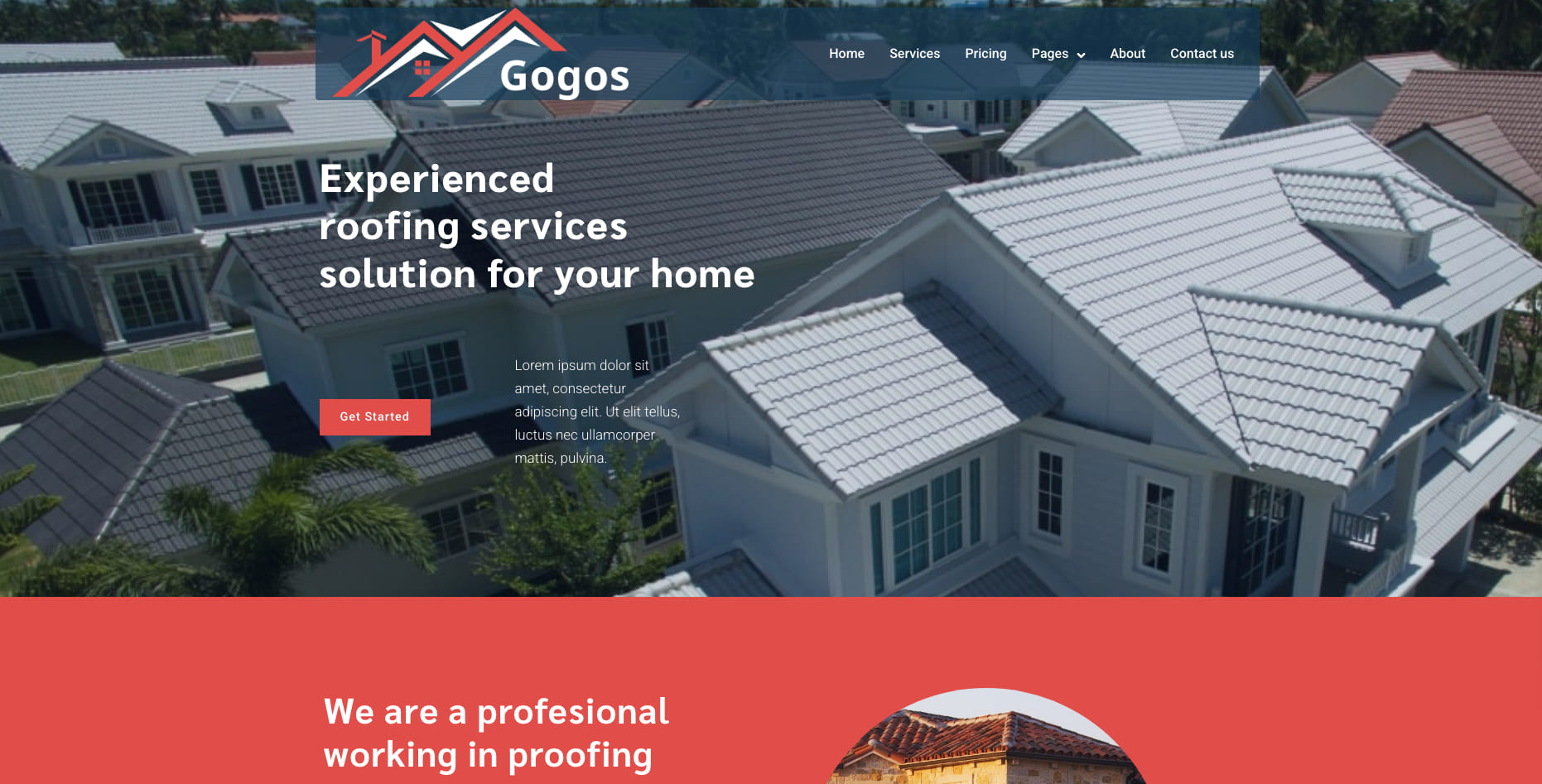 Roofing contractor website portfolio example Texas